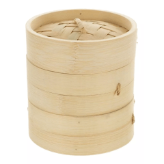 Panela Oriental de Bambu Cozimento a Vapor + 100 Folhas Antiaderente - 15cm
