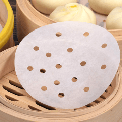 Panela Oriental de Bambu Cozimento a Vapor + 100 Folhas Antiaderente - 20cm