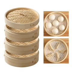 Panela Oriental de Bambu Cozimento a Vapor + 100 Folhas Antiaderente - 30cm