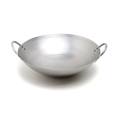 Panela Wok Aço Inoxidável Prata - 38cm