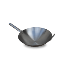 Panela Wok Aço Inoxidável Prata com Cabo Longo - 34cm