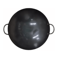 Panela Wok Ferro Preta com Alça - 50cm