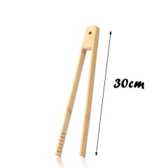 Pegador de Fritura Salada Petisco Churrasco Bambu Pinça Pegador Fácil Green Bamboo - 30 cm
