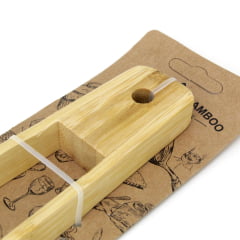 Pegador de Fritura Salada Petisco Churrasco Bambu Pinça Pegador Fácil Green Bamboo - 30 cm