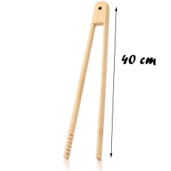 Pegador de Fritura Salada Petisco Churrasco Bambu Pinça Pegador Fácil Green Bamboo - 40 cm