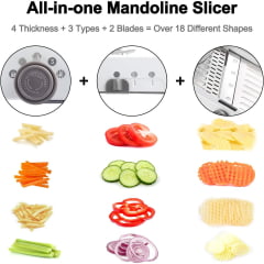 [ PEQUENOS DEFEITOS ] Fatiador Mandolin Slicer Multifuncional Inteligente - 18 Tipos de Cortes