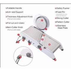 [ PEQUENOS DEFEITOS ] Fatiador Mandolin Slicer Multifuncional Inteligente - 18 Tipos de Cortes