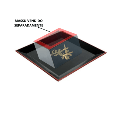 Pires Grande para Massu Ukesara (Copo Sake Grande) - Preto e Vermelho