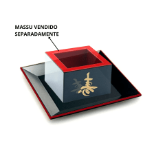 Pires Pequeno para Massu Ukesara (Copo Sake Pequeno) - Preto e Vermelho