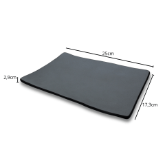 Prato Retangular Curvado para Sushi e Sashimi Cinza Médio - Melamina