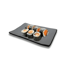 Prato Retangular Curvado para Sushi e Sashimi Cinza Pequeno - Melamina