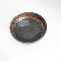 Tigela Japonesa Owan Preto Detalhado em Cobre - 300ml