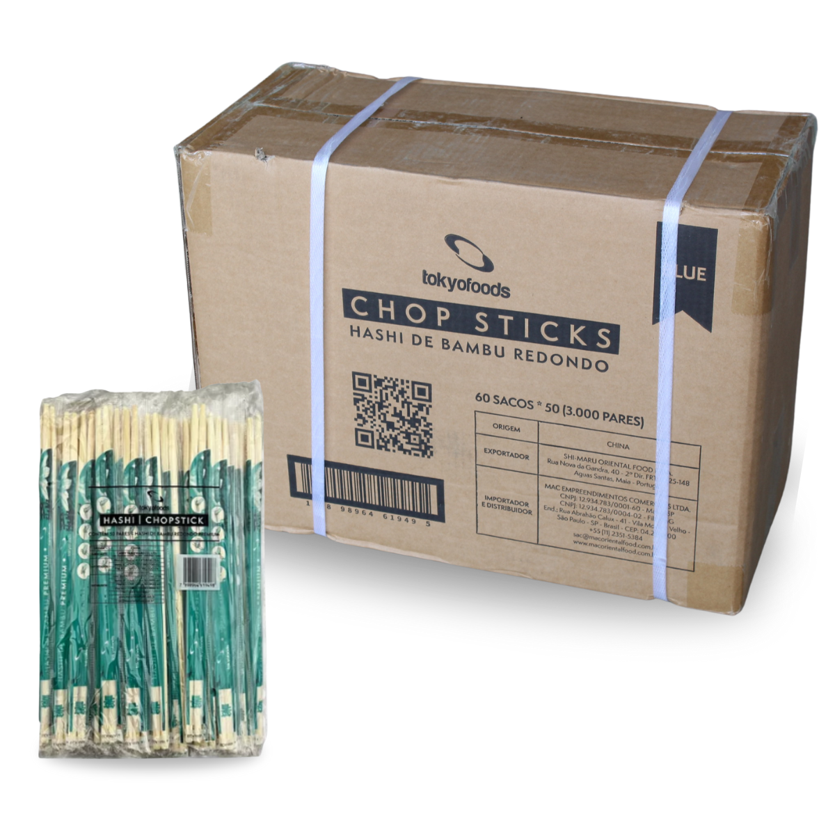 Caixa de Hashi de Bambu Redondo Tokyofoods - 3000 Pares