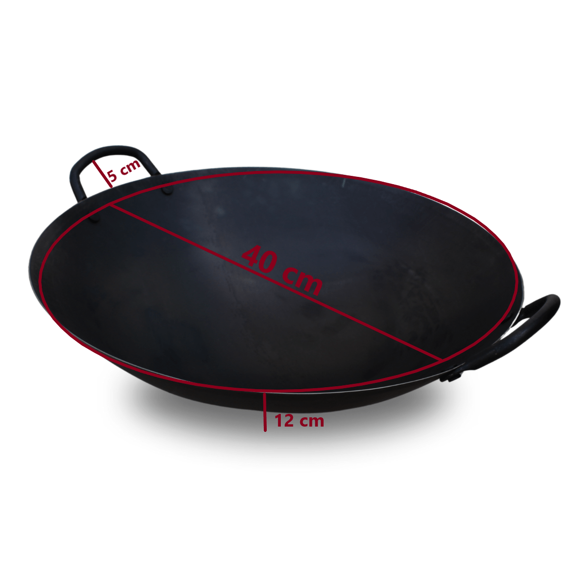 Panela Wok de Ferro Preta - 40cm - Hachi8