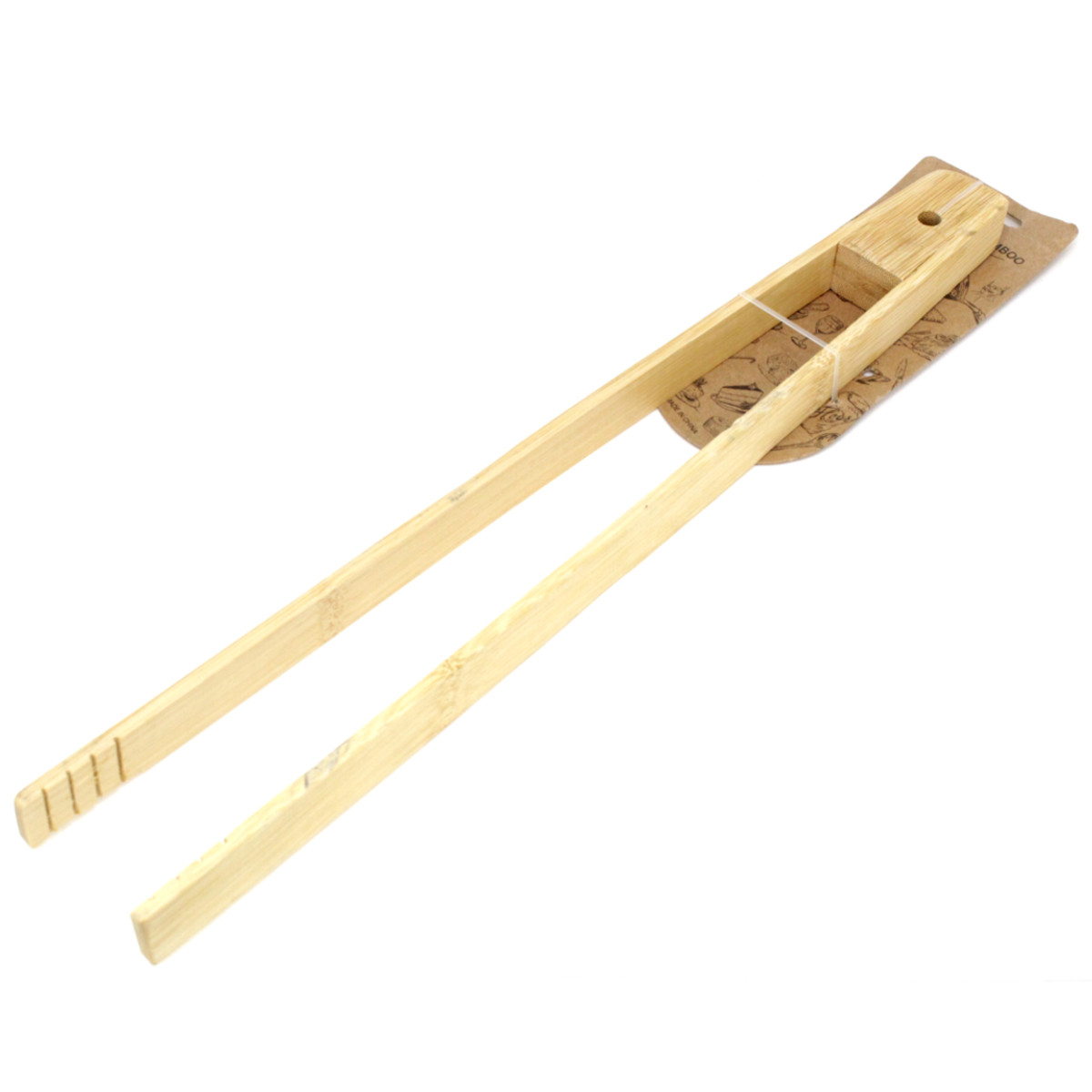 Pegador de Fritura Salada Petisco Churrasco Bambu Pinça Pegador Fácil Green Bamboo - 40 cm